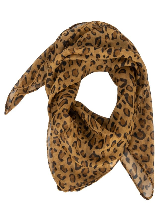 CaySep Womens Soft Lightweight 27'' Leopard-Print Fashion HeadScarf Neck Hair Small Square Scarf - Image 1